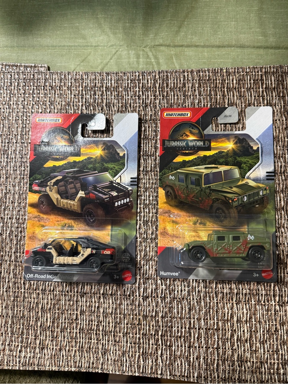 Matchbox Jurassic World Green & Tan Humvee Die-Cast Vehicle (Pack of 2)